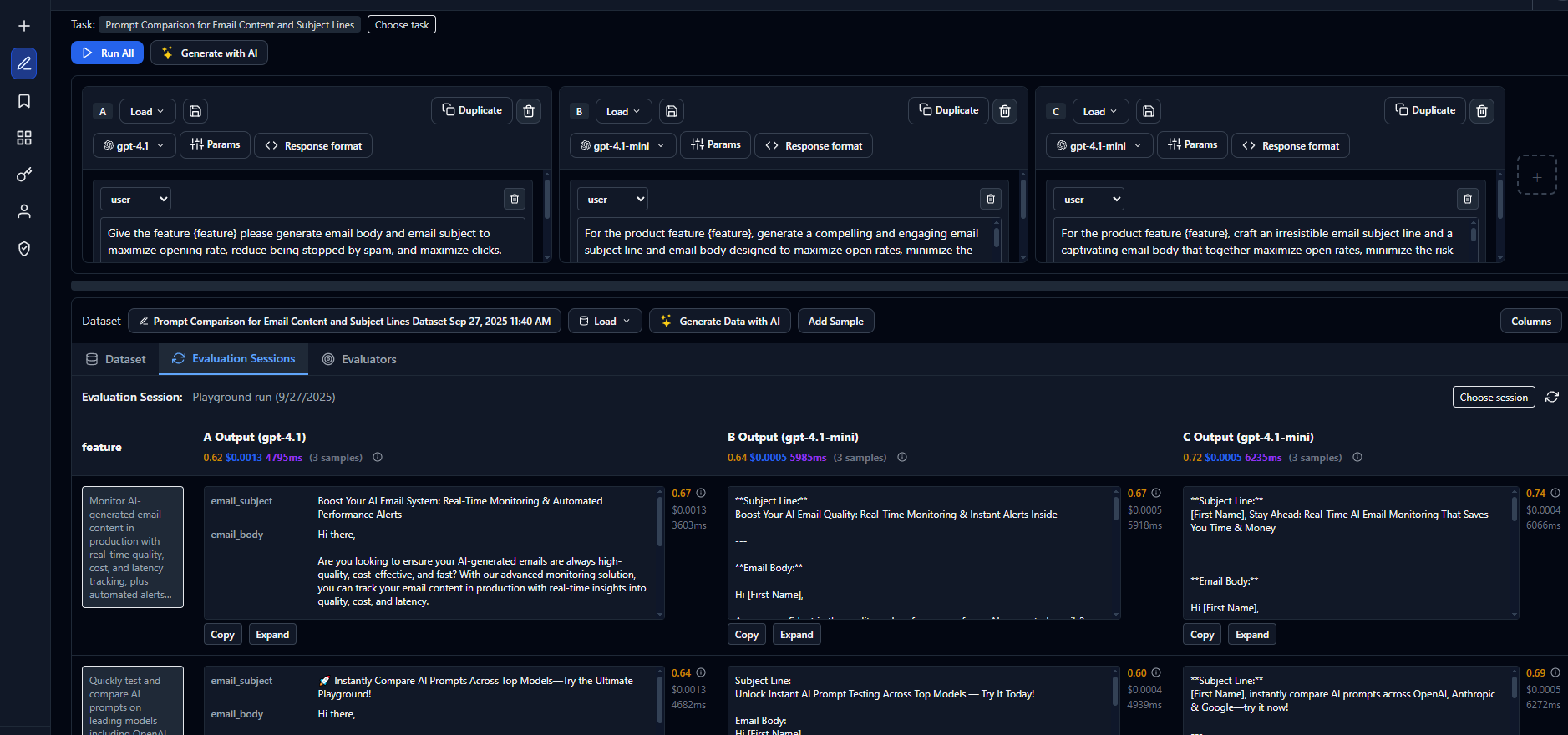 Interactive Prompt Playground & Debugging - AI prompt testing tool interface